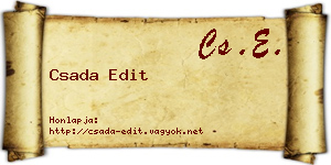 Csada Edit névjegykártya